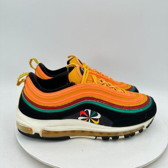 Nike Air Max 97 Men Size 9 CK9399-001 Orange Sunburst Wheel Logo Training Shoes - Picture 4 of 11